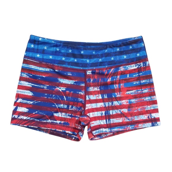 IAB 3‎ Inch Patriotic No Ride Activewear Shorts Size 10 NWOT - Picture 3 of 11